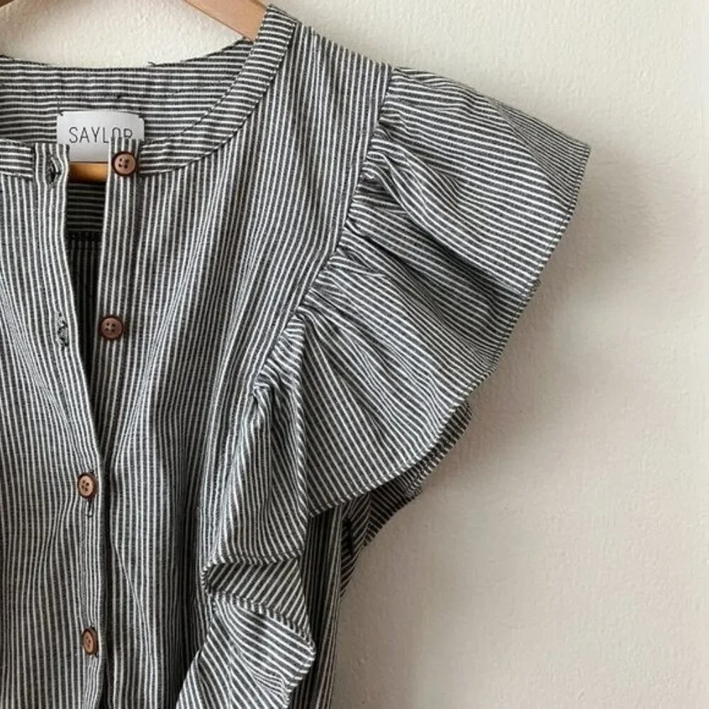 Saylor Melody Ruffled Striped Mini Dress - Picture 9 of 12